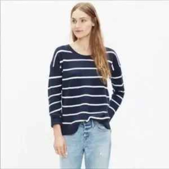 Madewell Sweaters - MADEWELL  Navy White Chronicle Medium Weight Sweater size Medium